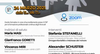 Il 24 Marzo partecipa al Webinar OMOGENITORIALITÀ E CORTE COSTITUZIONALE